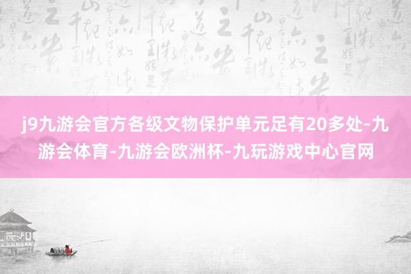 j9九游会官方各级文物保护单元足有20多处-九游会体育-九游会欧洲杯-九玩游戏中心官网