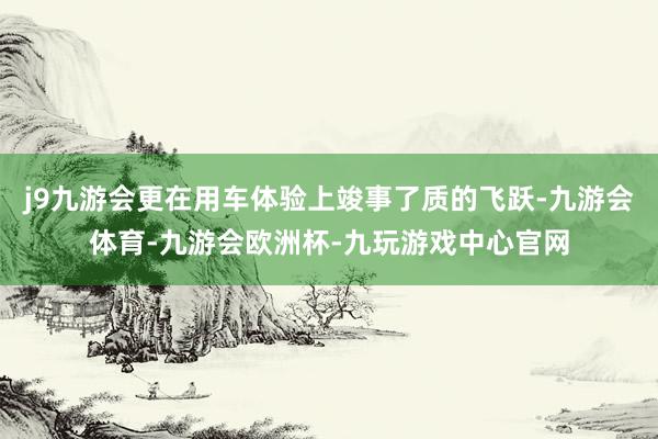 j9九游会更在用车体验上竣事了质的飞跃-九游会体育-九游会欧洲杯-九玩游戏中心官网