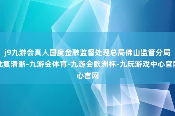 j9九游会真人国度金融监督处理总局佛山监管分局批复清晰-九游会体育-九游会欧洲杯-九玩游戏中心官网